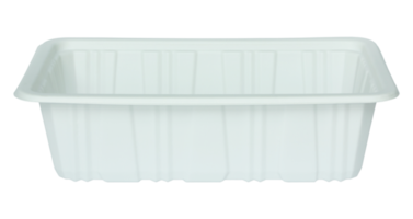 recipiente de comida de plástico blanco aislado con trazado de recorte png