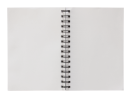 open spiral notebook isolated with clipping path for mockup png