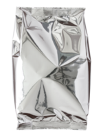sac d'emballage en aluminium isolé avec chemin de détourage pour maquette png