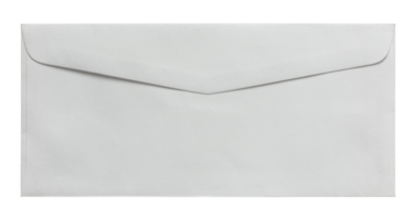 white envelope isolated with clipping path for mockup png