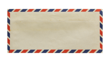 old envelope isolated with clipping path for mockup png