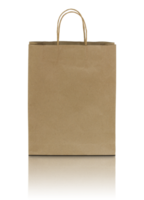 brown paper bag isolated with reflect floor for mockup png