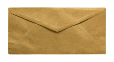 brown envelope isolated with clipping path for mockup png