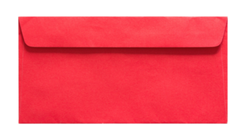 red envelope isolated with clipping path for mockup png