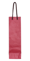 red paper bag for wine bottles isolated with clipping path for mockup png