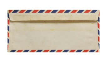 old envelope isolated with clipping path for mockup png