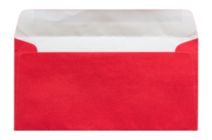 open red envelope isolated with clipping path for mockup png