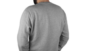 Rückseite grauer Pullover auf transparentem Hintergrund png