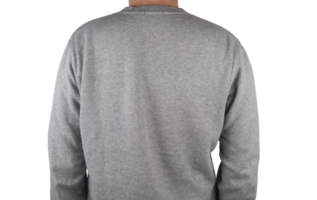 zurück grauer Pullover auf transparentem Hintergrund png