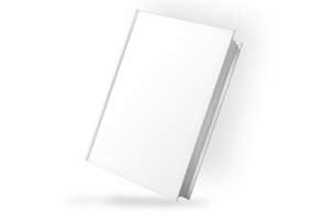 libro de tapa dura blanco liso sobre fondo transparente png