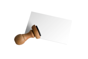 Stempel und weißes Papier auf transparentem Hintergrund png