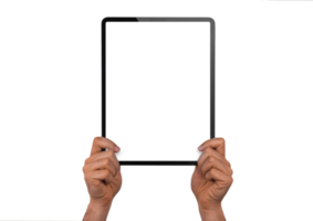 tablet branco liso isolado pro nas mãos png