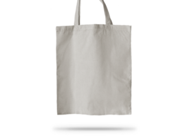Plain White Tote Bag Hanging on Transparent Background png