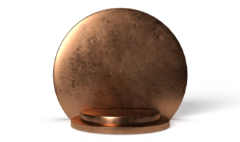 3D kreisförmiges Bronzepodium auf transparentem Hintergrund png
