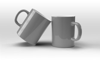 deux tasses sur fond transparent png