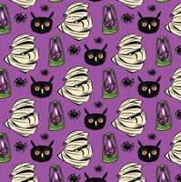 Halloween with owl seamless pattern vector