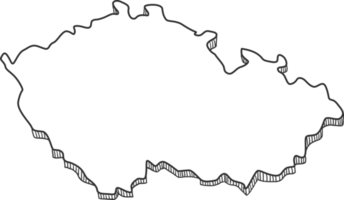 mão desenhada do mapa 3d checo png