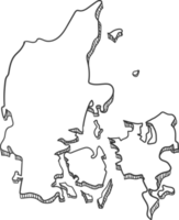hand gezeichnet von dänemark 3d-karte png