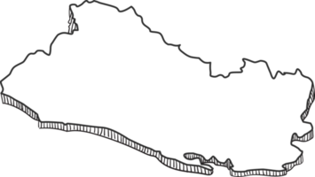 Hand Drawn of El Salvador 3D Map png