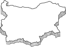 dibujado a mano del mapa 3d de bulgaria png
