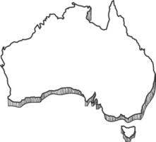 hand gezeichnet von australien 3d-karte png
