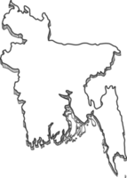 dibujado a mano del mapa 3d de bangladesh png