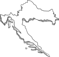 mano disegnato di Croazia 3d carta geografica png