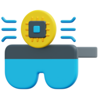 illustration de l'icône de rendu 3d de lunettes vr png