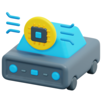 autonomous car 3d render icon illustration png