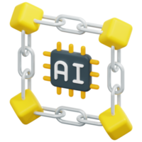 ilustração de ícone de renderização 3d blockchain png