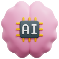 brain 3d render icon illustration png