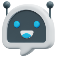 chatbot 3d framställa ikon illustration png