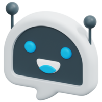 illustration de l'icône de rendu 3d du chatbot png