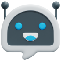 ilustração do ícone de renderização 3d do chatbot png