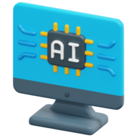 computer 3d render icon illustration png