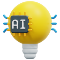 idea 3d render icon illustration png