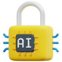 lock 3d render icon illustration png