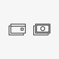 credit card and banknote icon on white background. business icon. financial icon element vector