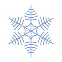 Snowflake vector icon. Christmas and winter theme. Simple flat illustration on white background.