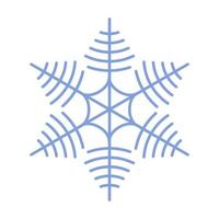 Snowflake vector icon. Christmas and winter theme. Simple flat illustration on white background.