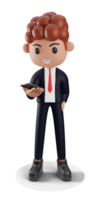 3d businessman chatting on phone png