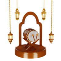 3d mosque drum illustration png