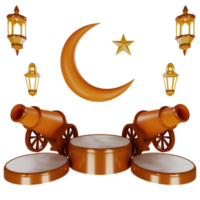 3d ramadan cannon illustration png