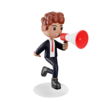 3d Young businessman doing marketing png