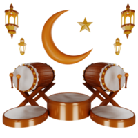 3d mosque drum illustration png