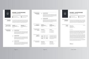 Professional Resume or CV and Cover Letter Template vector