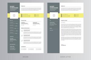 Professional Resume or CV and Cover Letter Template vector