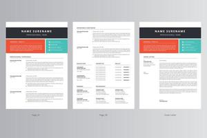 Professional Resume or CV and Cover Letter Template vector