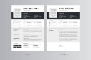 Professional Resume or CV and Cover Letter Template vector