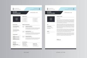 Professional Resume or CV and Cover Letter Template vector